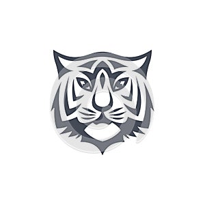 intimidating tiger front view theme logo template