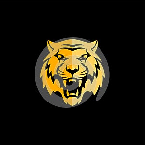 intimidating tiger front view theme logo template