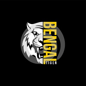 intimidating tiger front view theme logo template