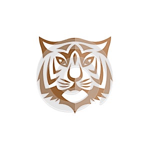 intimidating tiger front view theme logo template