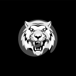 intimidating tiger front view theme logo template
