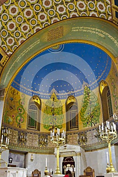Intnnier of the Moscow Choral Synagogue.Candlestick and the Holy