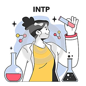 INTP MBTI type. Character with the introverted, intuitive, thinking,