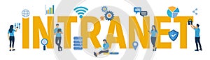 INTRANET. Global Network Connection Technology. Intranet Business Corporate communication document management system dms. Business