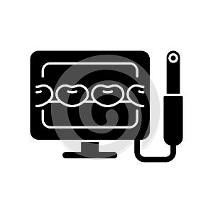 Intraoral camera black glyph icon