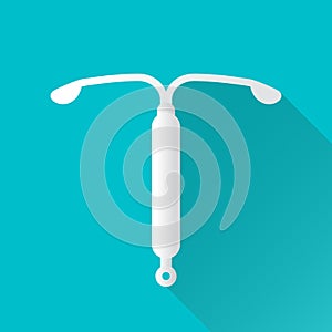 Intrauterine contraceptive device for birth control, vector icon