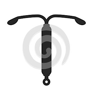 Intrauterine contraceptive device IUD vector icon