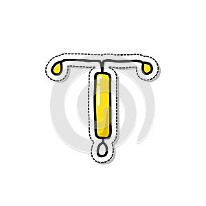 Intrauterine device doodle icon, vector illustration