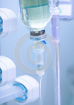 Intravenous drip medication in the hospital. photo