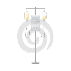 Intravenous Tubing or Fluid-administration with Display Vector Illustration