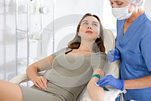 Intravenously injection young patient