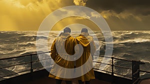 Intrepid Sailors: Two Seafarers in Yellow Coats