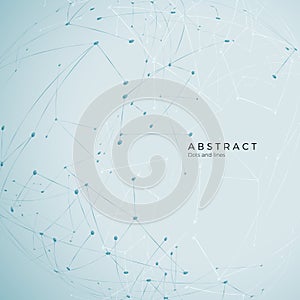 Intricacy node molecular or atomic chemistry structure pattern. Polygonal dots and lines background Vector