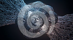 Luminous Interconnected Wireframe Spheres