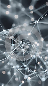 Abstract Global Intelligence Map Featuring 3D Luminous Nodes and Complex Data Streams