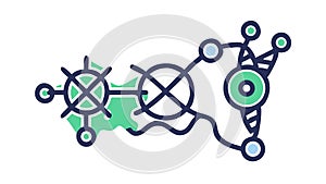 Intricate abstract digital network design for AI, data, and blockchain connectivity vector design Generative AI