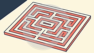 Intricate Abstract Geometric Maze Pattern Design, vector design Generative AI
