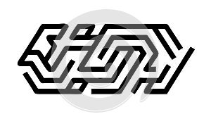 Intricate Abstract Maze Circuit Board Pattern, vector design Generative AI