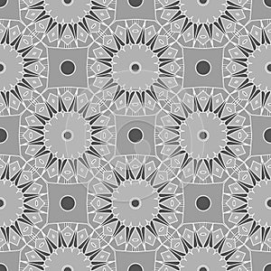 Intricate abstract seamless background. Repeating kaleidoscope pattern. Vector