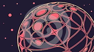 Geometric Abstract Sphere with Interconnected Lines, vector design Generative AI