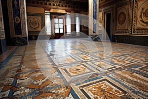 intricate ancient roman mosaic floor pattern