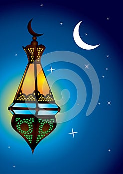 Intricate arabic lamp photo