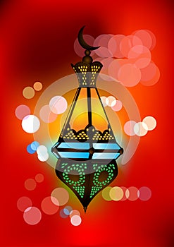 Intricate arabic lamp illustration