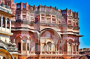 Intricate architecture in ancient Jaipur