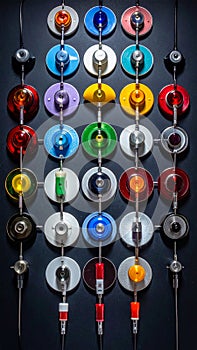 Colorful Industrial Control Panel with Switches