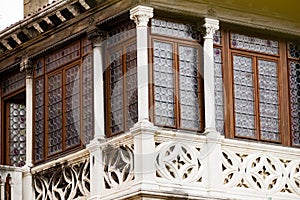 Intricate art and sculptures adorn the historic buildings in Venice, Italy.