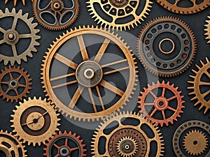 Steampunk Clockwork Gear Background Ã¢â¬' Seamless Vintage Pattern