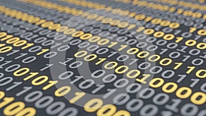 Intricate binary code pattern on dark background