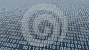 Intricate binary code pattern on dark background