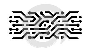 Intricate Black Circuit Board Pattern for Advanced Electronics, vector design Generative AI