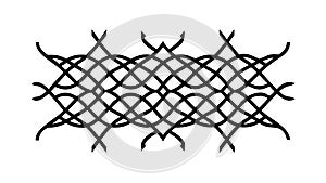 Intricate Black Geometric Grid Abstract Pattern, vector design Generative AI