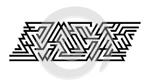 Intricate Black Geometric Maze Pattern for Challenge and Puzzles, vector design Generative AI