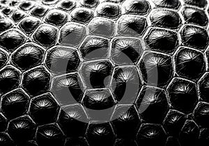 Intricate black hexagonal pattern close up texture detail