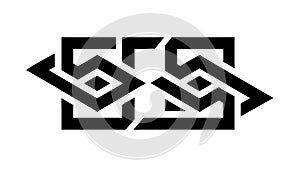 Intricate Black Interlocking Geometric Knot Pattern, vector design Generative AI