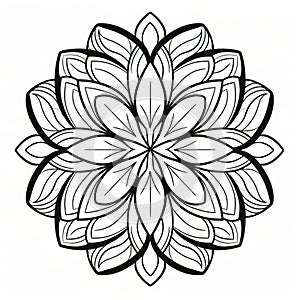 Intricate Black And White Abstract Flower Coloring Book