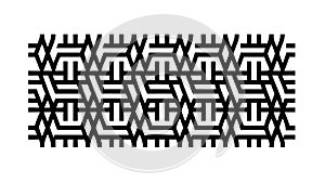 Intricate Black and White Geometric Interlocking Pattern, vector design Generative AI