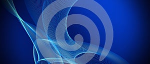 Intricate Blue Abstract Design With Flowing Lines and Curves photo