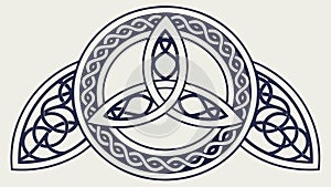 Intricate Blue Celtic Knot Triangle Pattern, vector design Generative AI