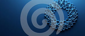 Intricate Blue Floral Mandala Design On A Dark Blue Background