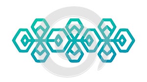 Intricate Blue Geometric Border Pattern, Decorative Abstract Design Element, vector design Generative AI