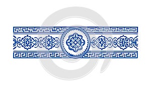 Intricate Blue Geometric Pattern Border Decorative Design Vector, vector design Generative AI