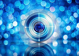 Intricate Blue Gradient Circle Background with Overlapping Target A Stunning Abstract Image with Deep Depth of Field photo