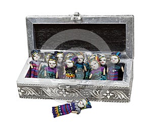 Intricate Box of Worry Dolls photo