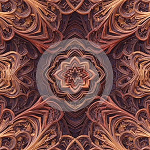 Intricate Brown and Red Mandala Pattern