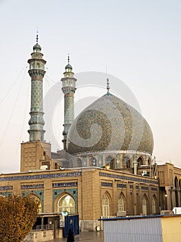 The intricate calligraphy which adorns Masjid al-Adhaam in Qom photo