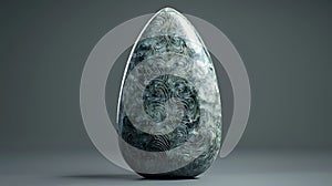Intricate Carved Stone Egg Sculpture